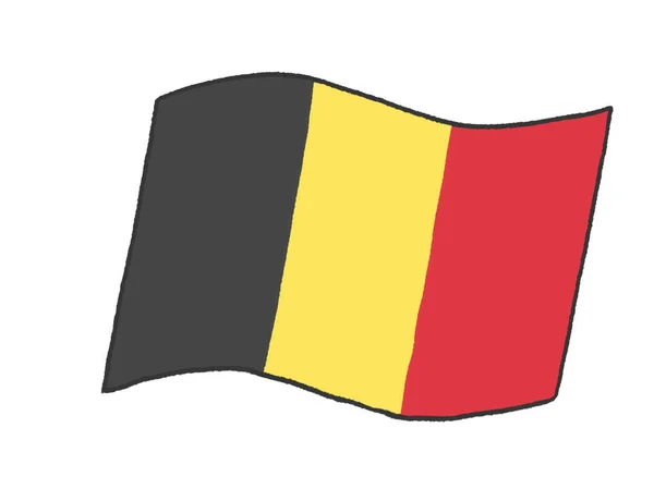 Ilustracja Belgijskiej Flagi Królestwa Jak Odręcznie Napisane Przez Dziecko — Zdjęcie stockowe