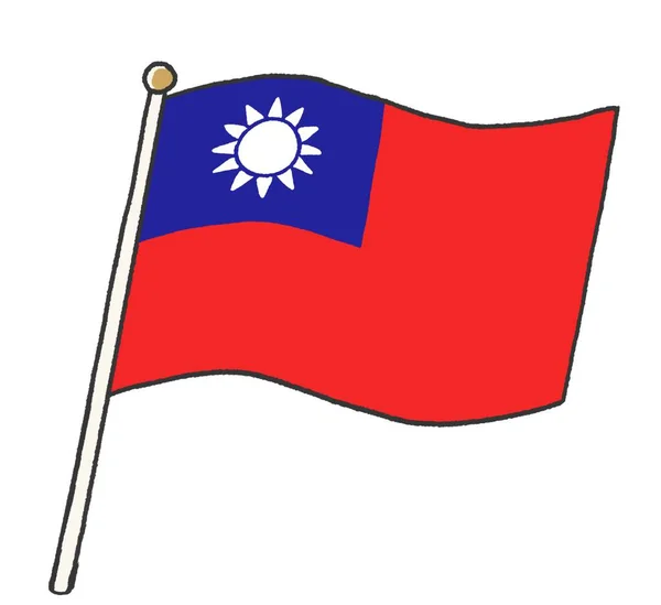 Иллюстрация Флага Тайваня Детская Рукопись — стоковое фото