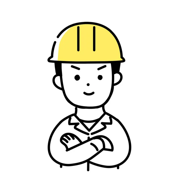 Illustrazione Serie Carino Persona Maschio Lavoratore Sorriso — Vettoriale Stock