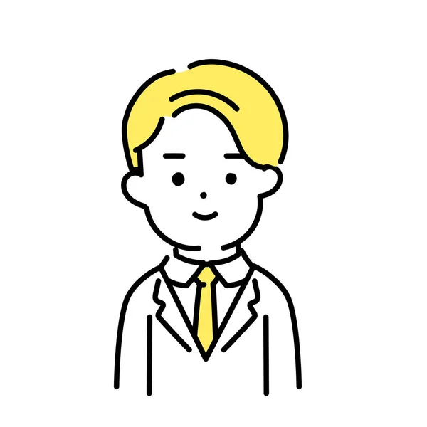 Serie Ilustración Cute Person Mal Office Worker Smile — Vector de stock