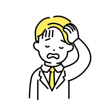 Şirin Kişinin İllüstrasyon Serisi _ Erkek Ofis Çalışanı _ Yorgun