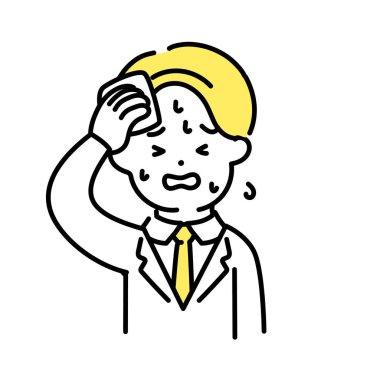 Tatlı Kişinin İllüstrasyon Serisi _ Erkek Ofis İşçisi _ Ateşli