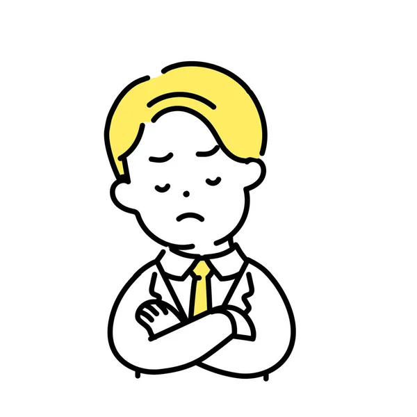 Serie Ilustración Cute Person Male Office Worker Thinking — Vector de stock