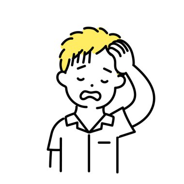 Şirin Kişinin İllüstrasyon Serisi _ Erkek Öğrenci _ Yorgun