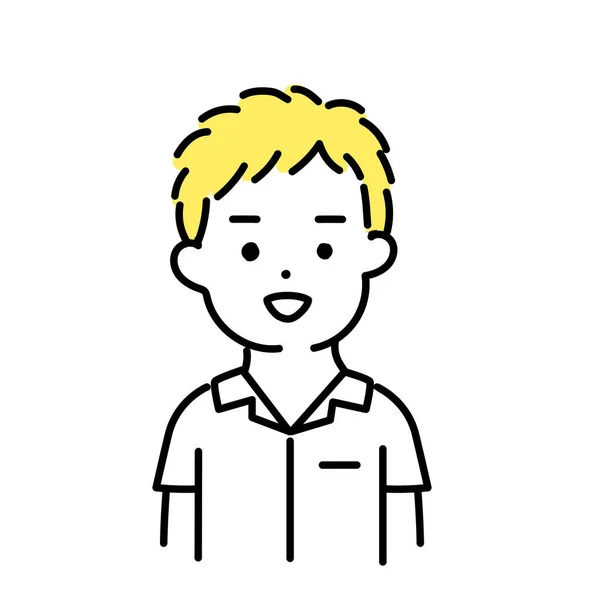 Serie Ilustración Cute Person Male Student Smile — Vector de stock