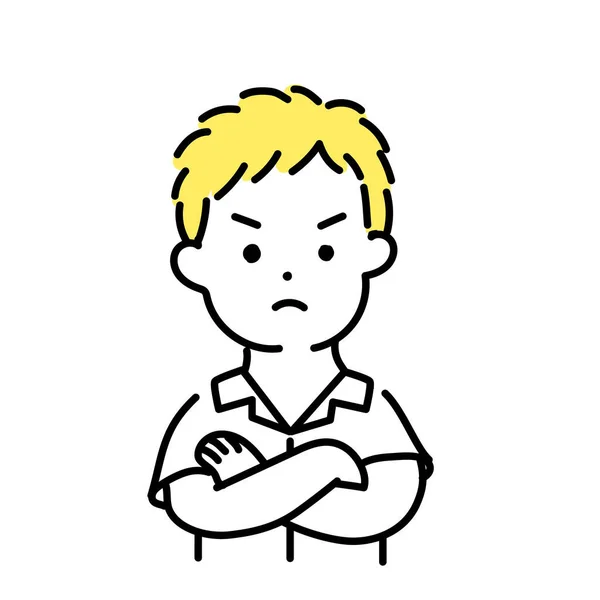 Illustrationsserie Von Cute Person Male Student Get Angry — Stockvektor