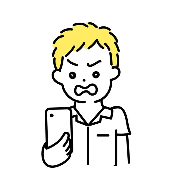Serie Ilustración Cute Person Male Student Get Angry — Vector de stock