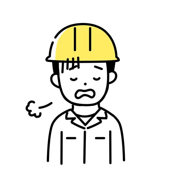 Serie Ilustración Cute Person Male Worker Tired — Archivo Imágenes Vectoriales