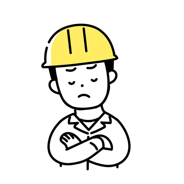Serie Ilustración Cute Person Male Worker Thinking — Archivo Imágenes Vectoriales