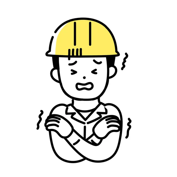 Illustrazione Serie Carino Persona Uomo Lavoratore Freddo — Vettoriale Stock