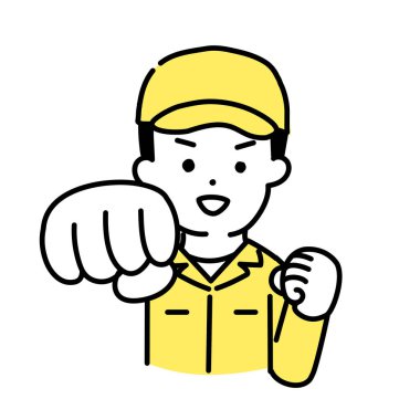 Şirin Kişinin İllüstrasyon Serisi _ Erkek İşçi _ Yumruk