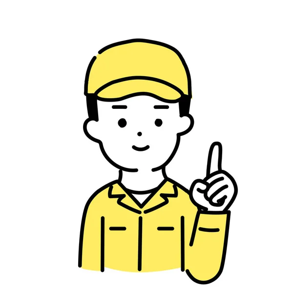 Illustrationsserie Von Cute Person Male Worker Point — Stockvektor