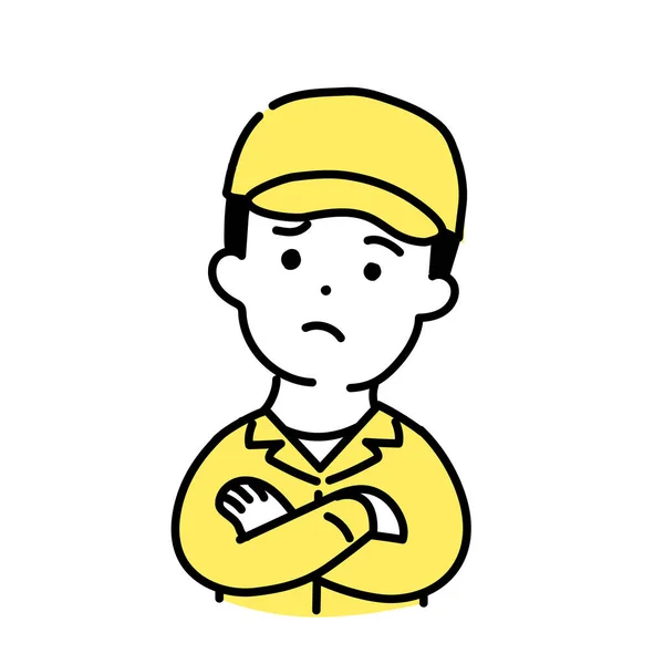 Illustrazione Serie Carino Persona Uomo Lavoratore Pensando — Vettoriale Stock