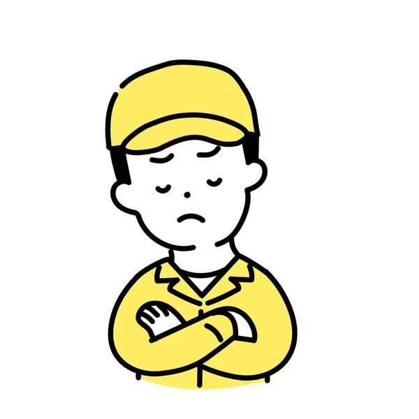 Serie Ilustración Cute Person Male Worker Thinking — Vector de stock