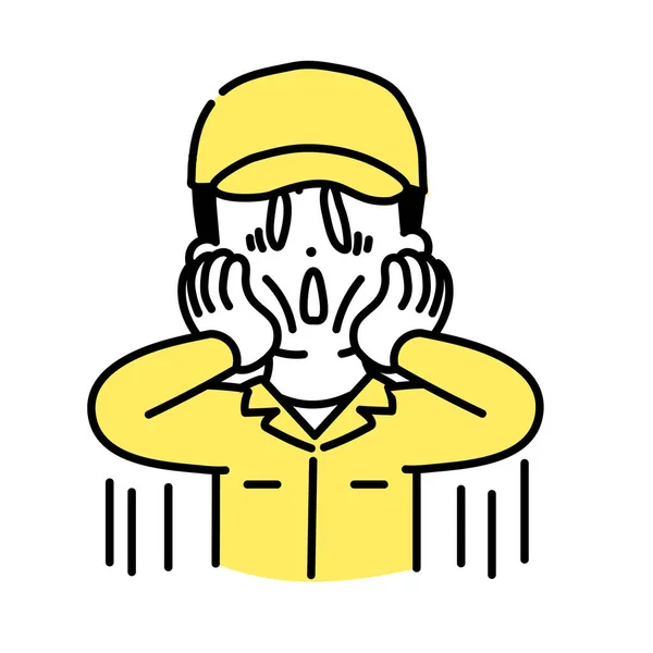 Illustrazione Serie Carino Persona Maschio Lavoratore Disperazione — Vettoriale Stock