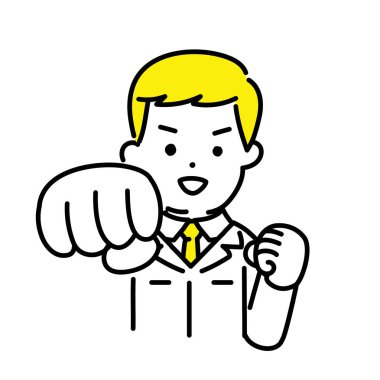 Tatlı Kişinin İllüstrasyon Serisi _ Erkek Mühendis _ Yumruk