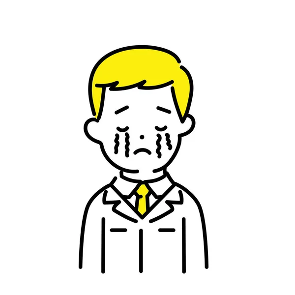 Ilustracja Serii Cute Person Mężczyzna Engineer Cry — Wektor stockowy