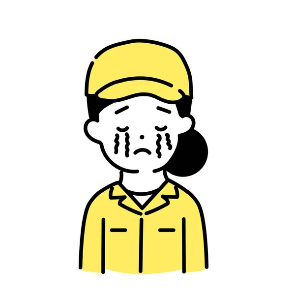 Série Ilustrações Pessoa Bonita Mulheres Dos Trabalhadores Choro —  Vetores de Stock