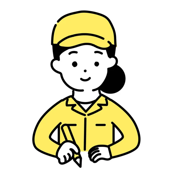 Seria Ilustracji Cute Person Kobiety Pracowników Dowiedz Się — Wektor stockowy