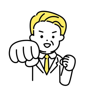 Şirin Kişinin İllüstrasyon Serisi _ Ofis İşçisi _ Son Sınıf _ Yumruk