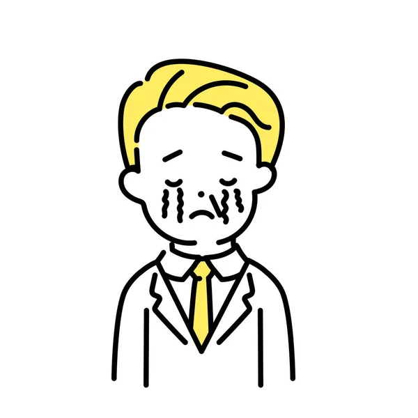 Ilustracja Serii Cute People Office Worker Senior Cry — Wektor stockowy