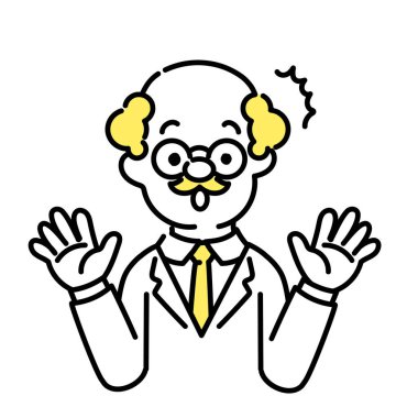 Illustration Series of Cute Person _ Dr._Senior_ Surprised clipart