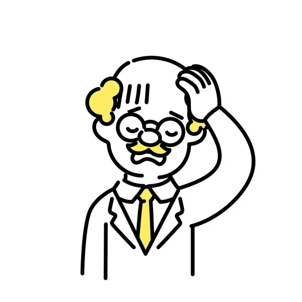 Seria Ilustracji Cute Person Senior Tired — Wektor stockowy