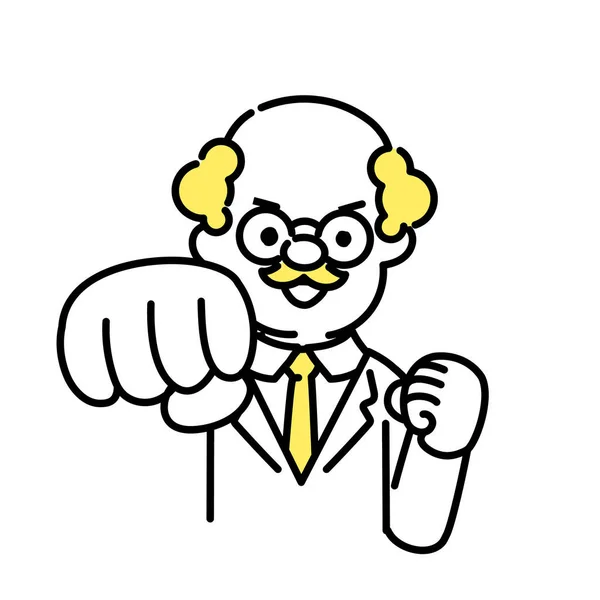 Seria Ilustracji Cute Person Senior Punch — Wektor stockowy