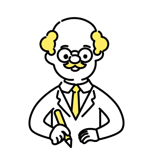 Seria Ilustracji Cute Person Senior Learn — Wektor stockowy
