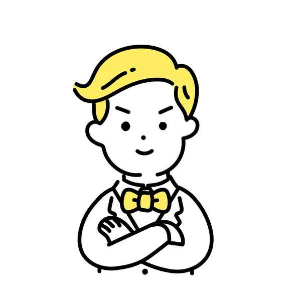 Serie Ilustración Cute Person Golden Men — Vector de stock