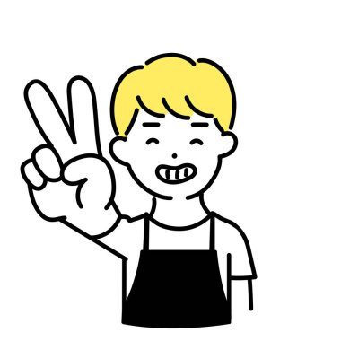 Tatlı Kişinin İllüstrasyon Serisi _ Erkek Katip _ Barış İşareti