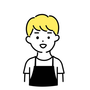 Tatlı Kişinin İllüstrasyon Serisi _ Erkek Tezgahtar _ Gülümseme