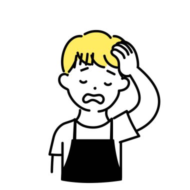 Tatlı Kişinin İllüstrasyon Serisi _ Erkek Katip _ Baş Ağrısı