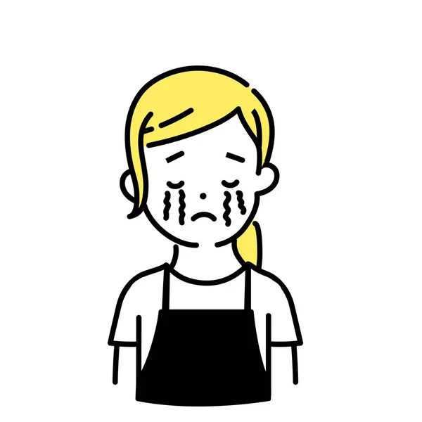 Ilustracja Serii Cute Person Kobieta Urzędnik Cry — Wektor stockowy