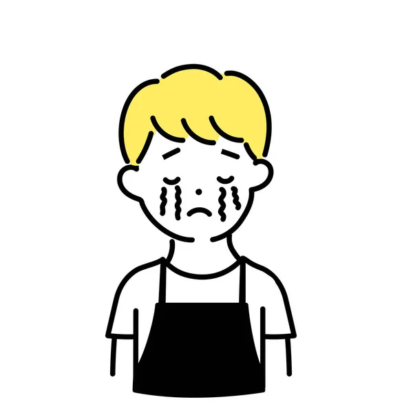 Ilustracja Serii Cute Person Mężczyzna Clerk Cry — Wektor stockowy
