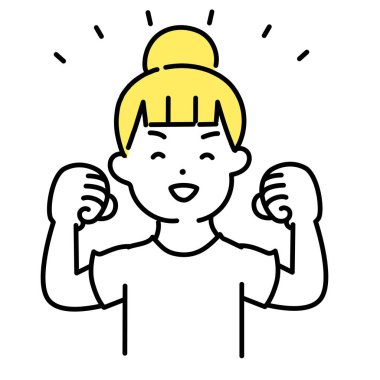 Sevimli insanların çizimleri _ gelişigüzel kadın _ Cesaret pozu