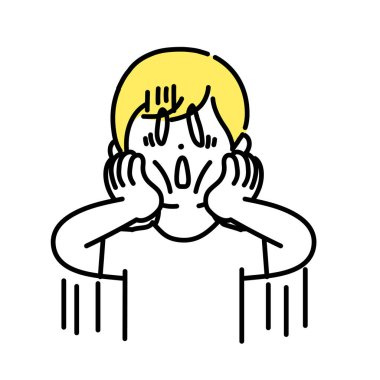 Tatlı Kişinin İllüstrasyon Serisi _ Günlük kıyafetler için kesilen _ umutsuzluk