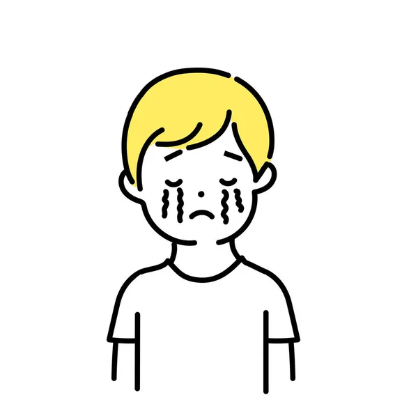 Ilustrační Série Roztomilých Lidí Ležérní Muži Pláč — Stockový vektor