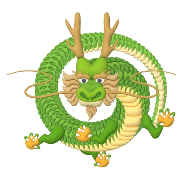Oriental traditional dragon three -dimensional illustration