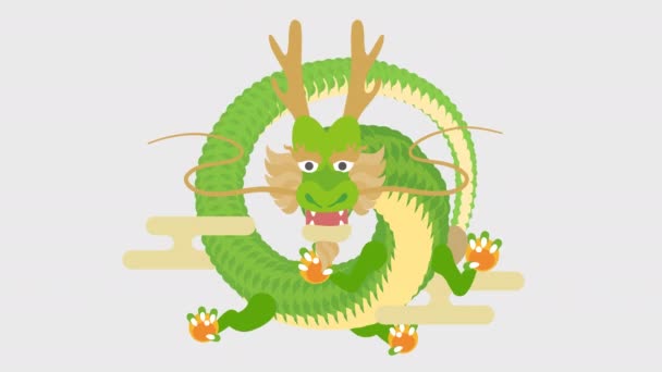 東洋の伝統的なドラゴンループアニメーション — ストック動画