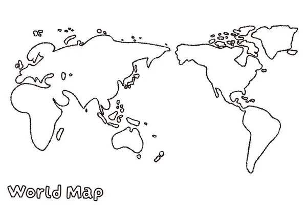 World map simple Stock Photos - Depositphotos 681959798 Stock Illustration Rough Handwritten Monochrome World Map