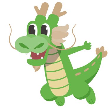 Şirin bir ejderha karakteri tasviri _ Uçuyor