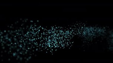 Dalgalı parçacıkların bir araya geldiği doğrunun efekt videosu