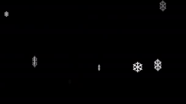 Βίντεο Εφέ Στα Οποία Κρύσταλλοι Χιονιού Πετούν Προς Κάτω — Αρχείο Βίντεο