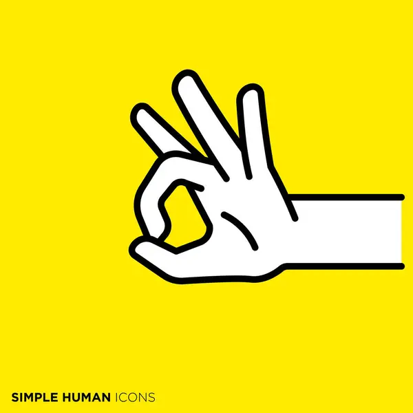 Stock vector Simple human icon series, hand gesture about to play