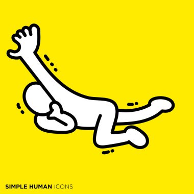 Simple human icon series, suffering people clipart