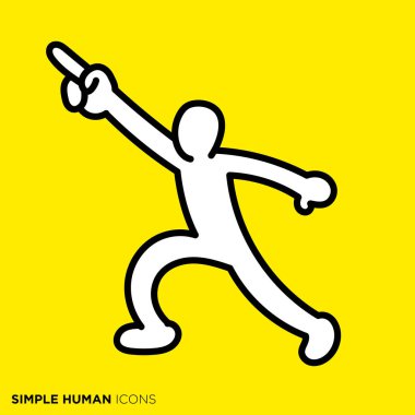 Basit insan simgesi serisi, çapraz olarak yukarı bakan kişi