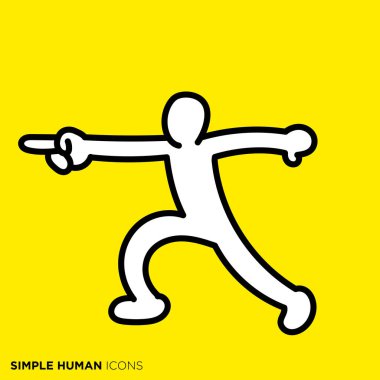 Basit insan simgesi serisi, ileri bakan kişi