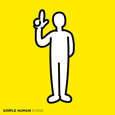 Basit insan simgesi serisi, sakince açıklayan kişi