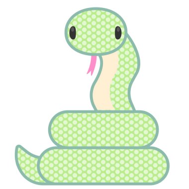 Komik ve şirin sarmalanmış yeşil bir yılan.